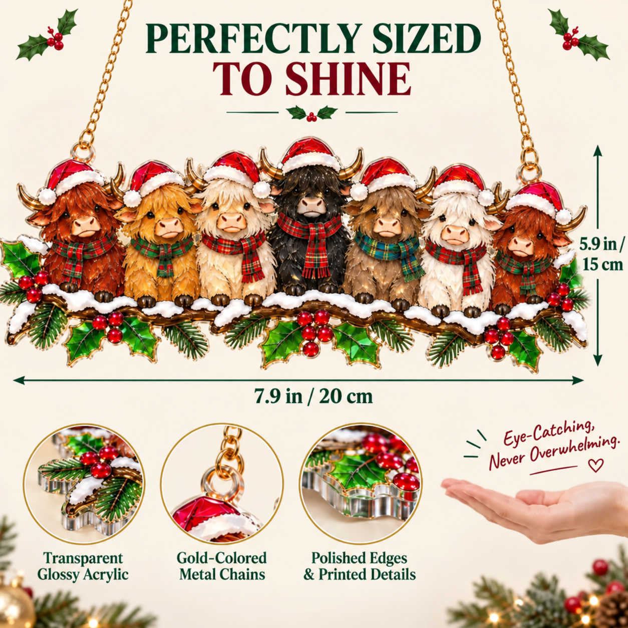 Colorful Christmas acrylic hanging ornament