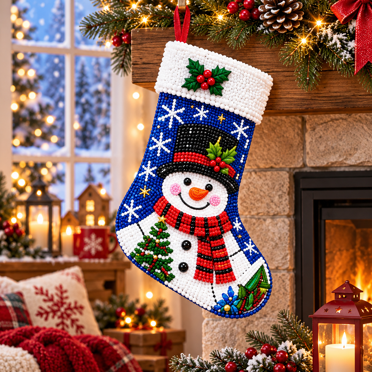 🎁LAST DAY 50% OFF –🎄 DIY Diamond Painting Christmas Stocking Kit | Complete Kit with All Tools & Step-by-Step Guide Included 💕