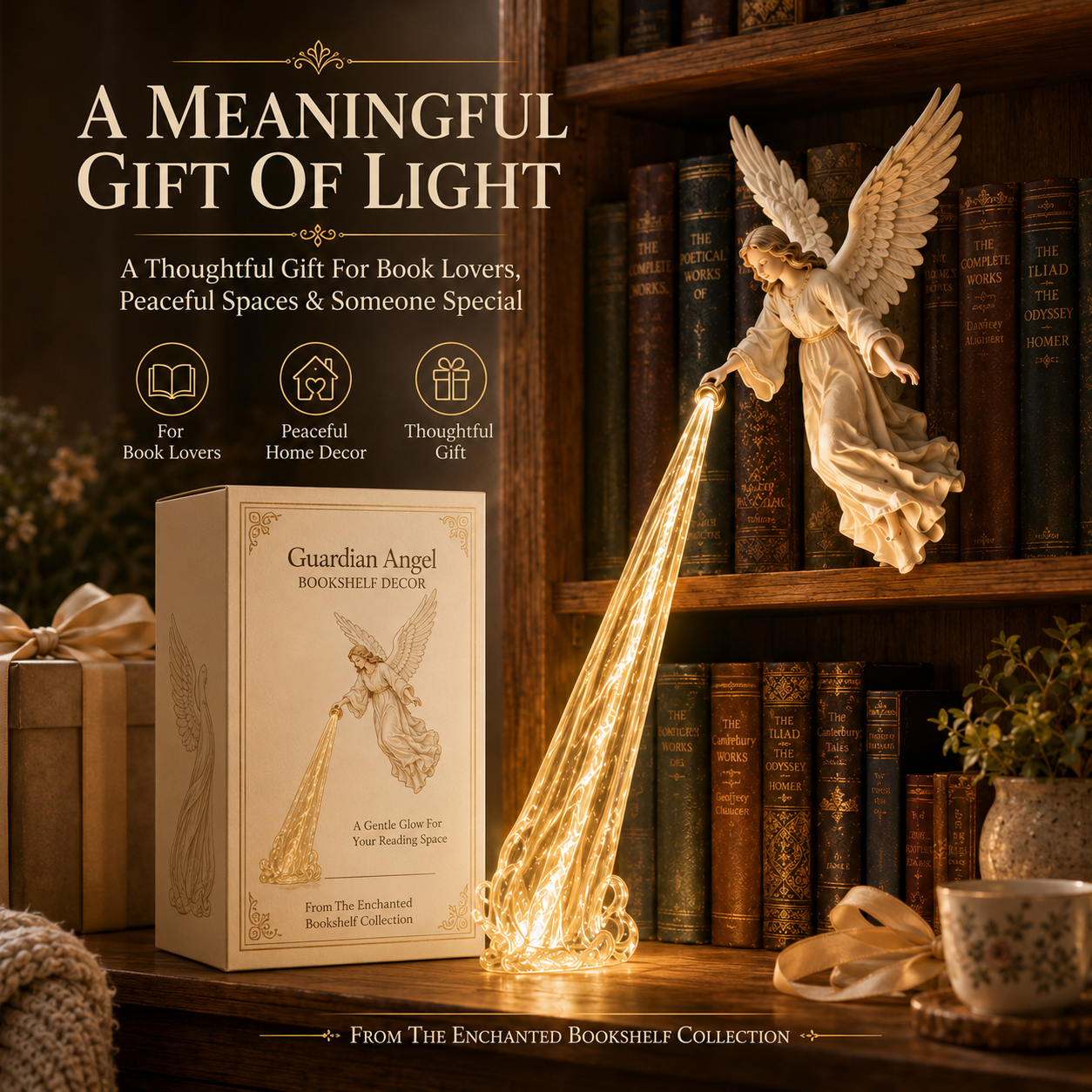 Guardian Angel bookshelf decor meaningful gift presentation
