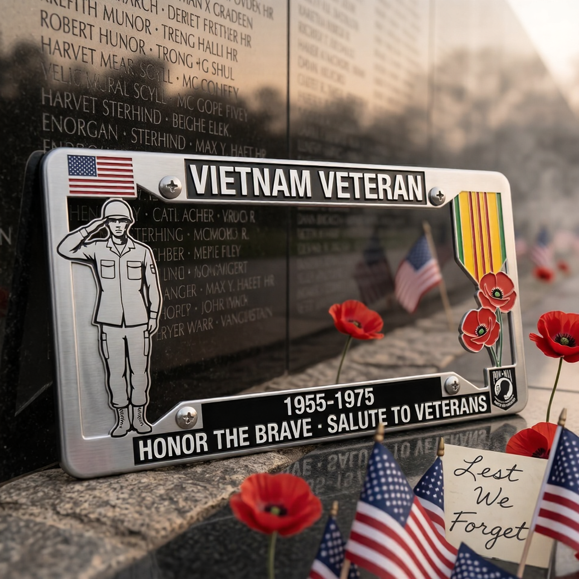 🎖️🌺 Vietnam Veteran Tribute License Plate – Honor That Never Fades