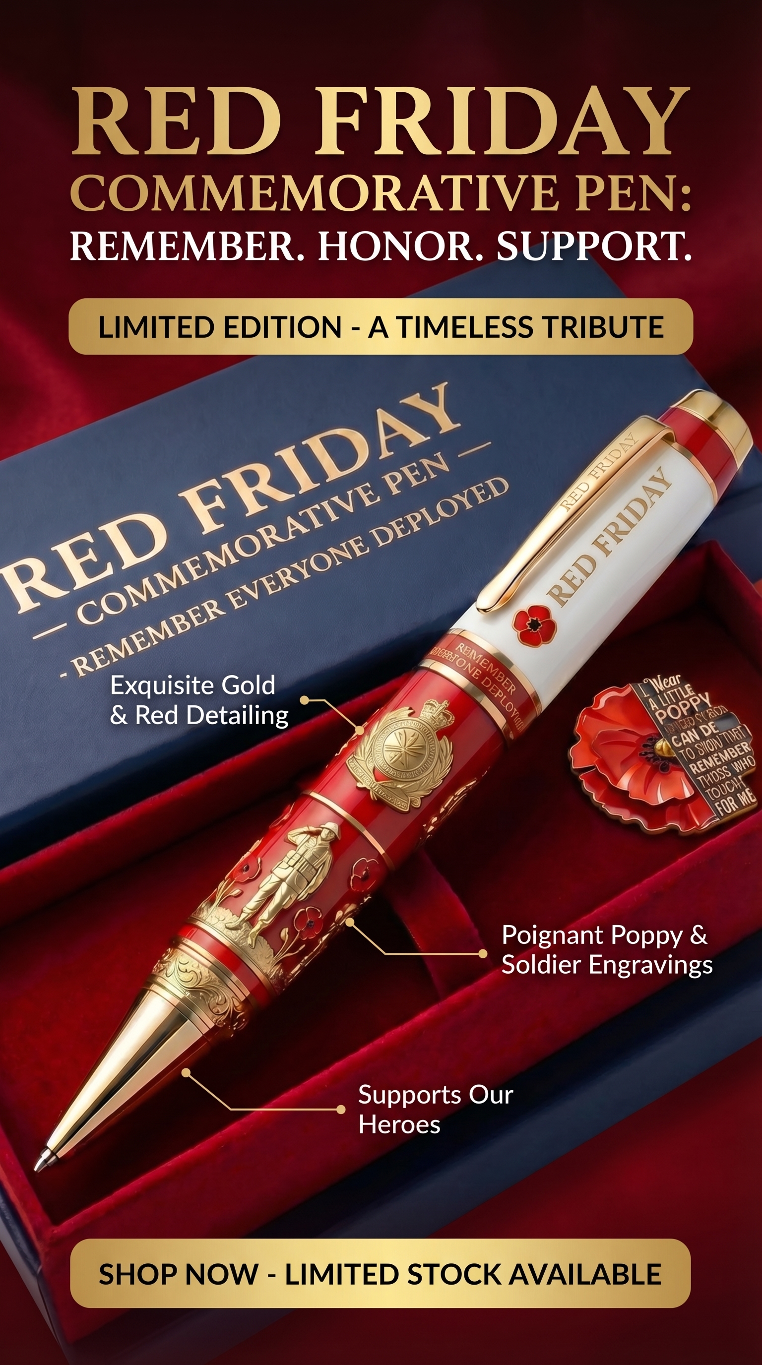 Red Friday Commemorative Pen – Remember Everyone Deployed