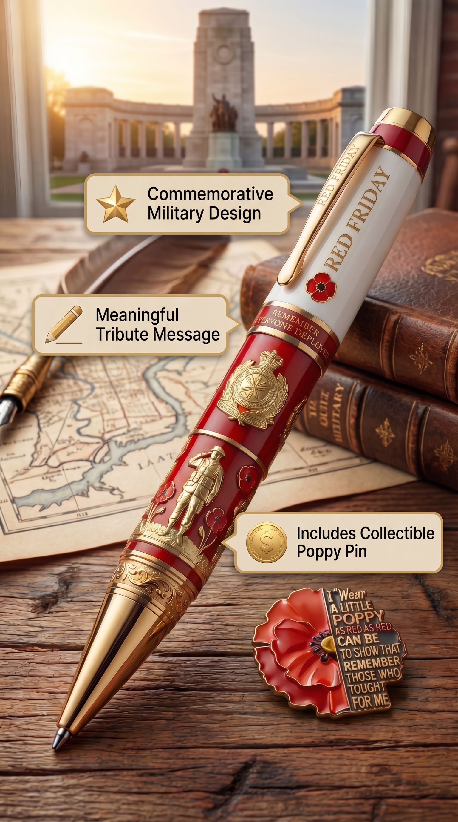 Red Friday Commemorative Pen – Remember Everyone Deployed