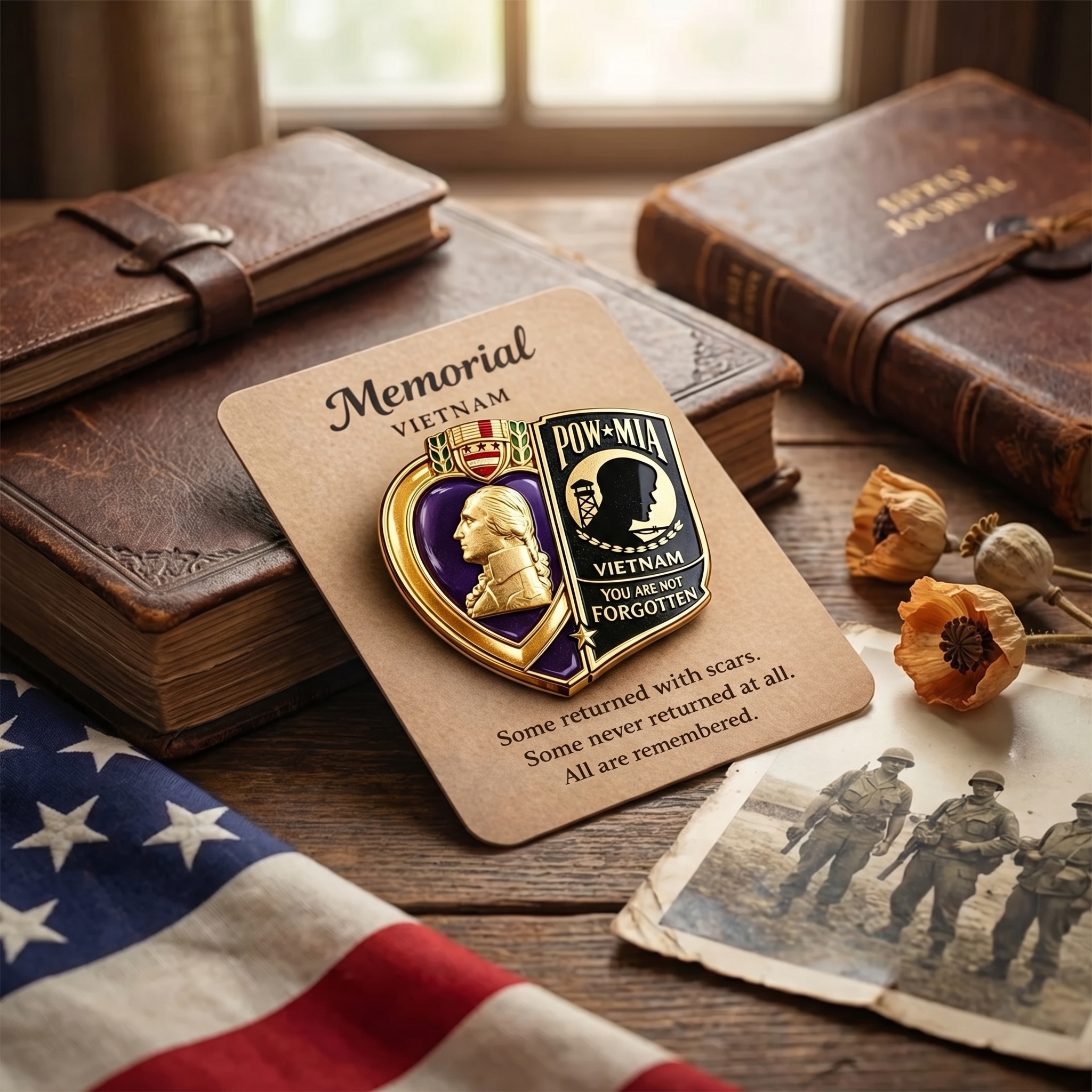 💜 Vietnam Memorial Honor Pin – A Symbol That Will Never Be Forgotten
