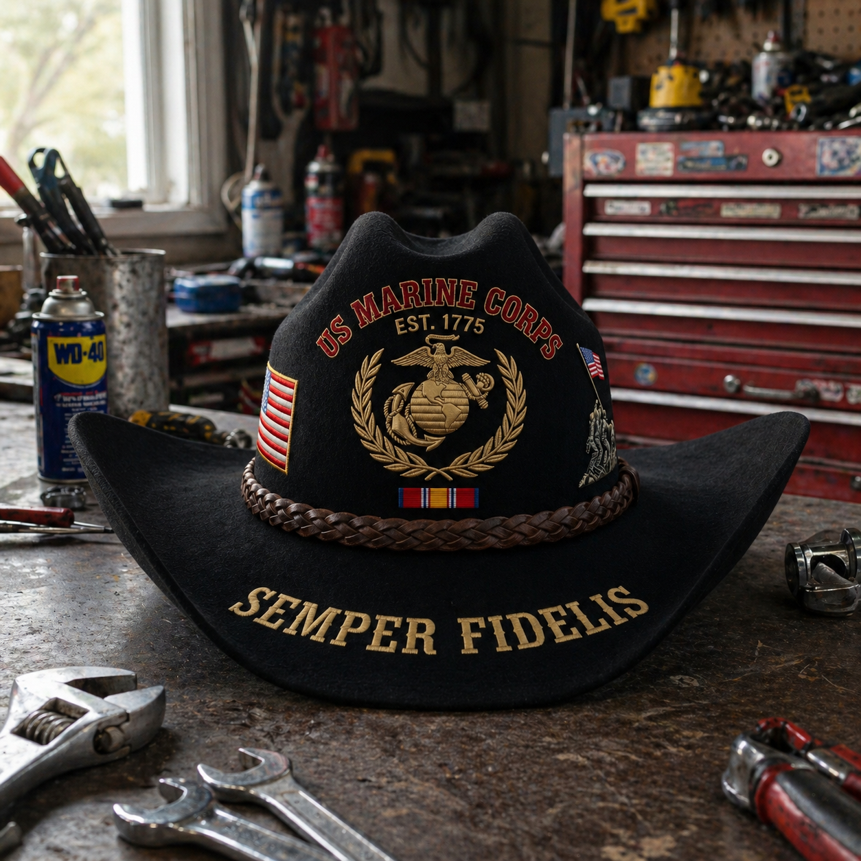 🏆Last Day Promo: 49% OFF 🎖️ United States Marine Corps “Semper Fidelis” Western Cowboy Hat- ✈️Buy 2 Free Shipping Today!