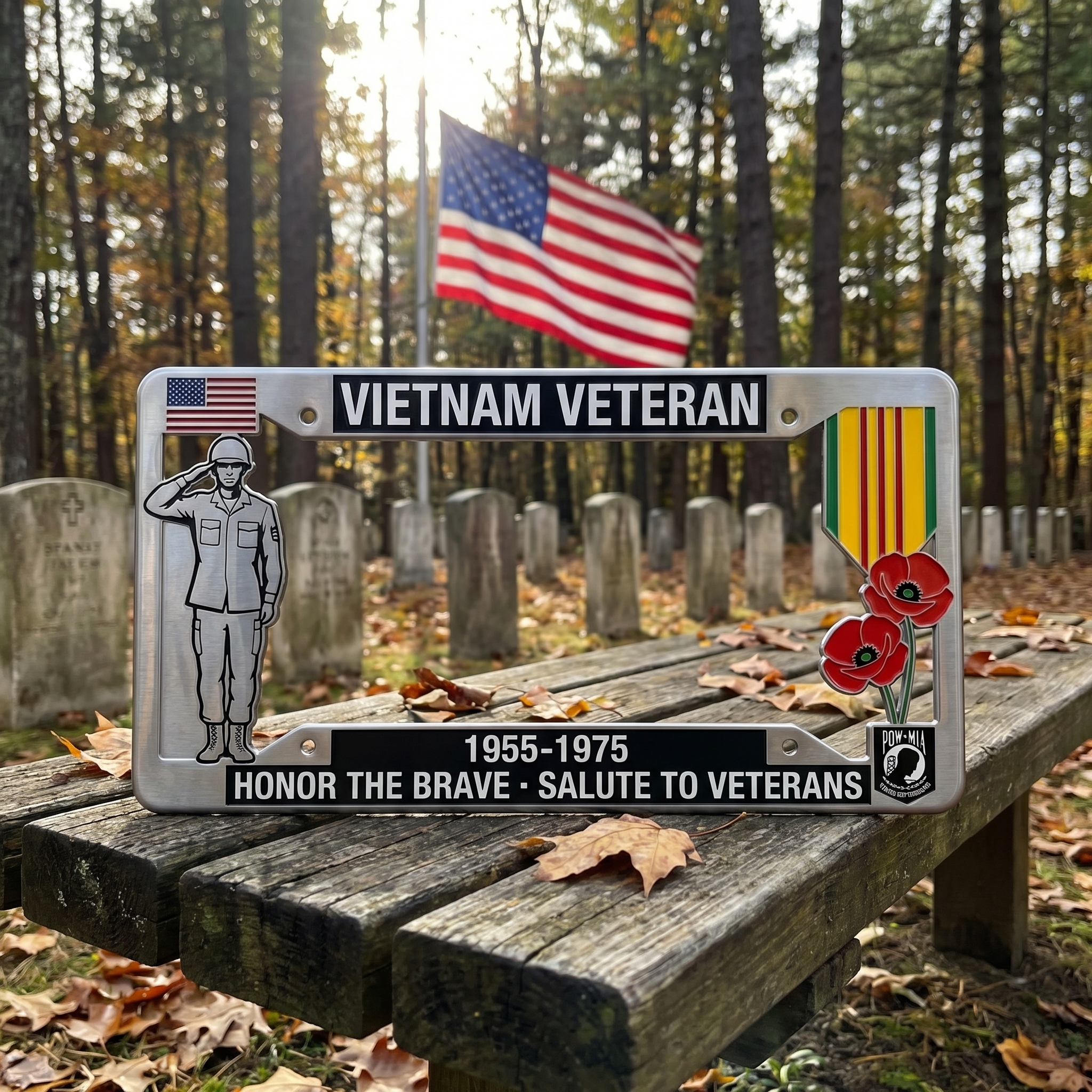 🎖️🌺 Vietnam Veteran Tribute License Plate – Honor That Never Fades