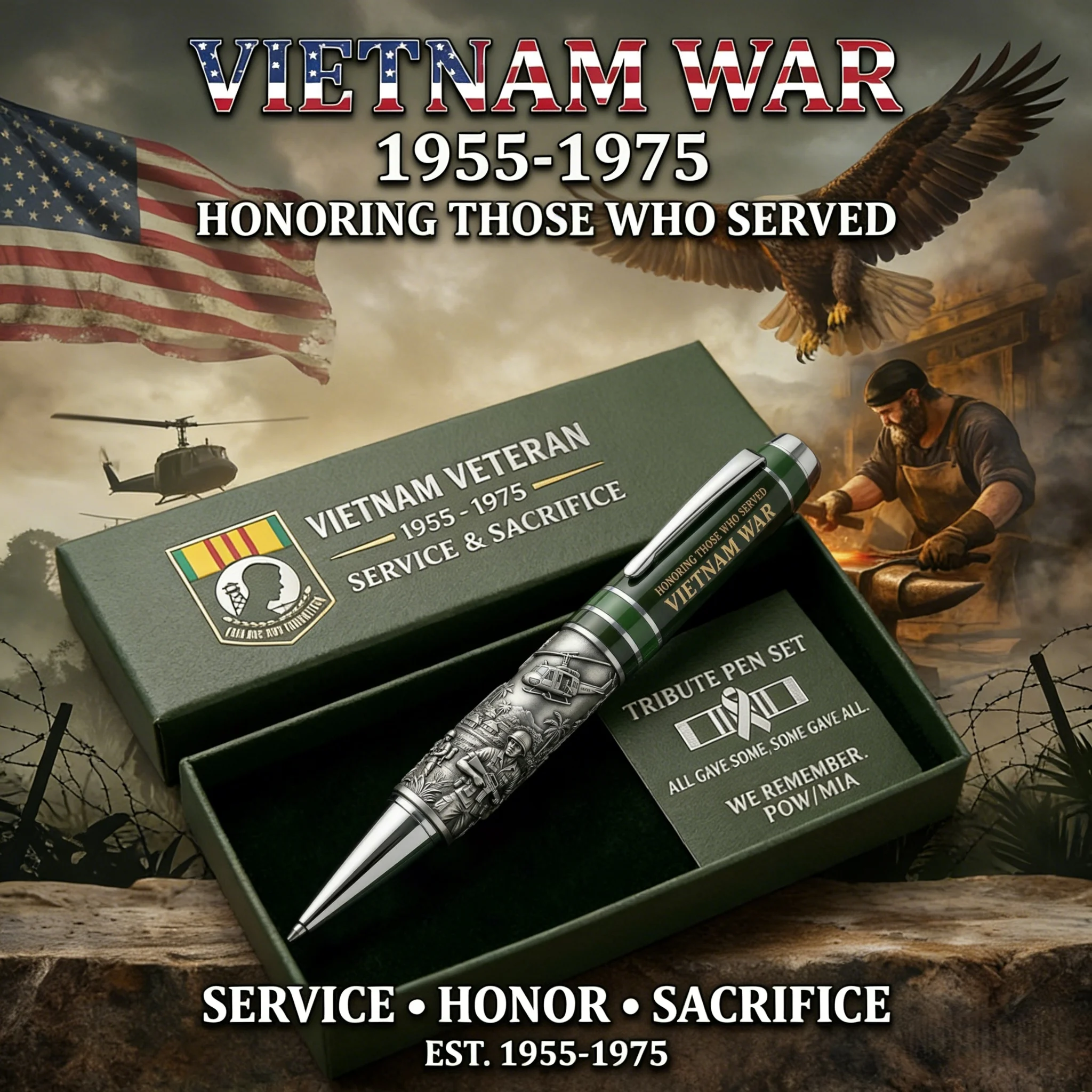 🏆Last Day Promo: 49% OFF 🎖️Vietnam Veteran 1955–1975 Commemorative Pen - [FREE SHIPPING] Buy 4, Get 1 FREE — 5 for $49.99 ($9.99 Each)