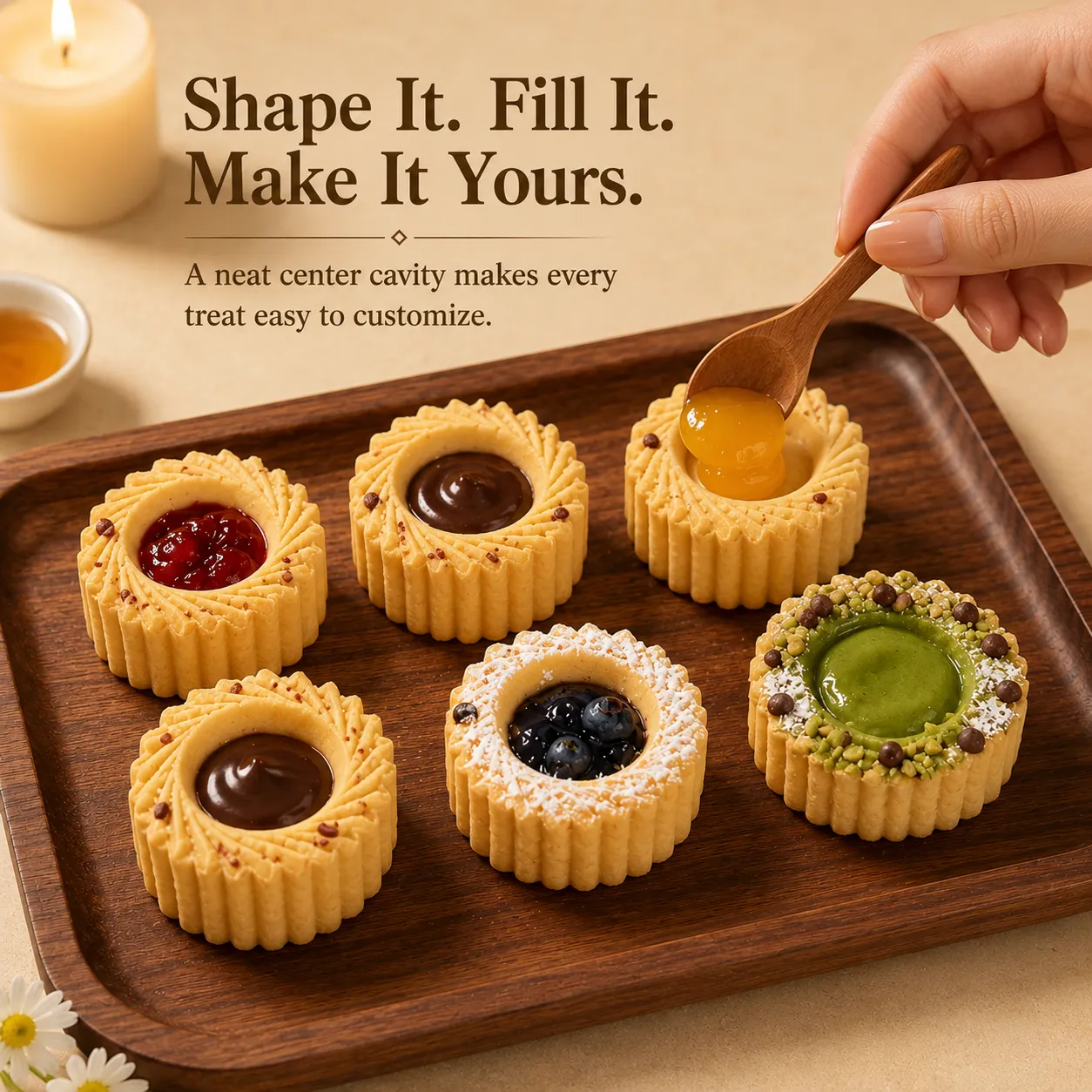 🍪 6-Shape Hand-Press Pastry Mold Set | Create Beautiful Homemade Treats  ✨