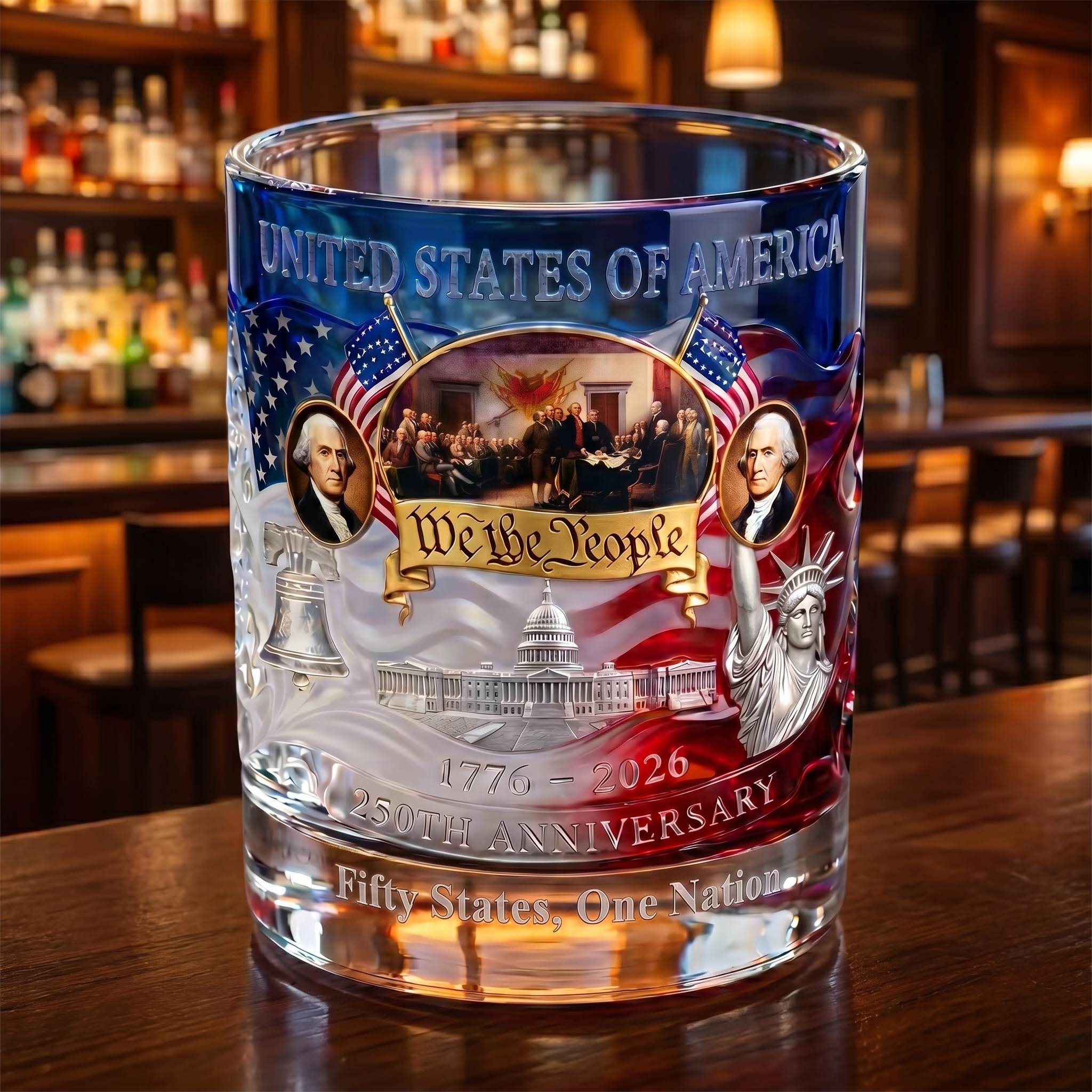 🇺🇸 250th Anniversary Commemorative Whiskey Glass (1776–2026)