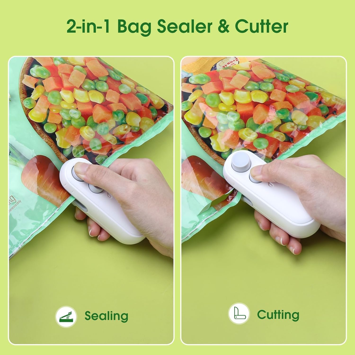Mini Bag Sealer 2 in 1 Sealing & Cutting