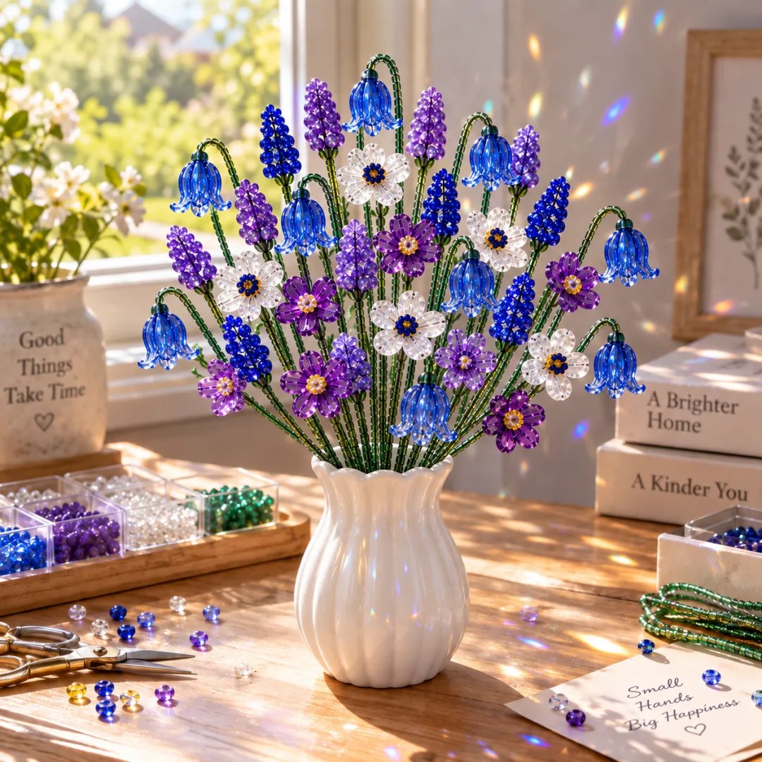 ⏳ Last Day 50% OFF –🌼✨DIY Beaded Wildflower Bouquet Kit – Handmade Crystal Flower Craft Set🌸✨(📦Buy 2 Free Shipping)