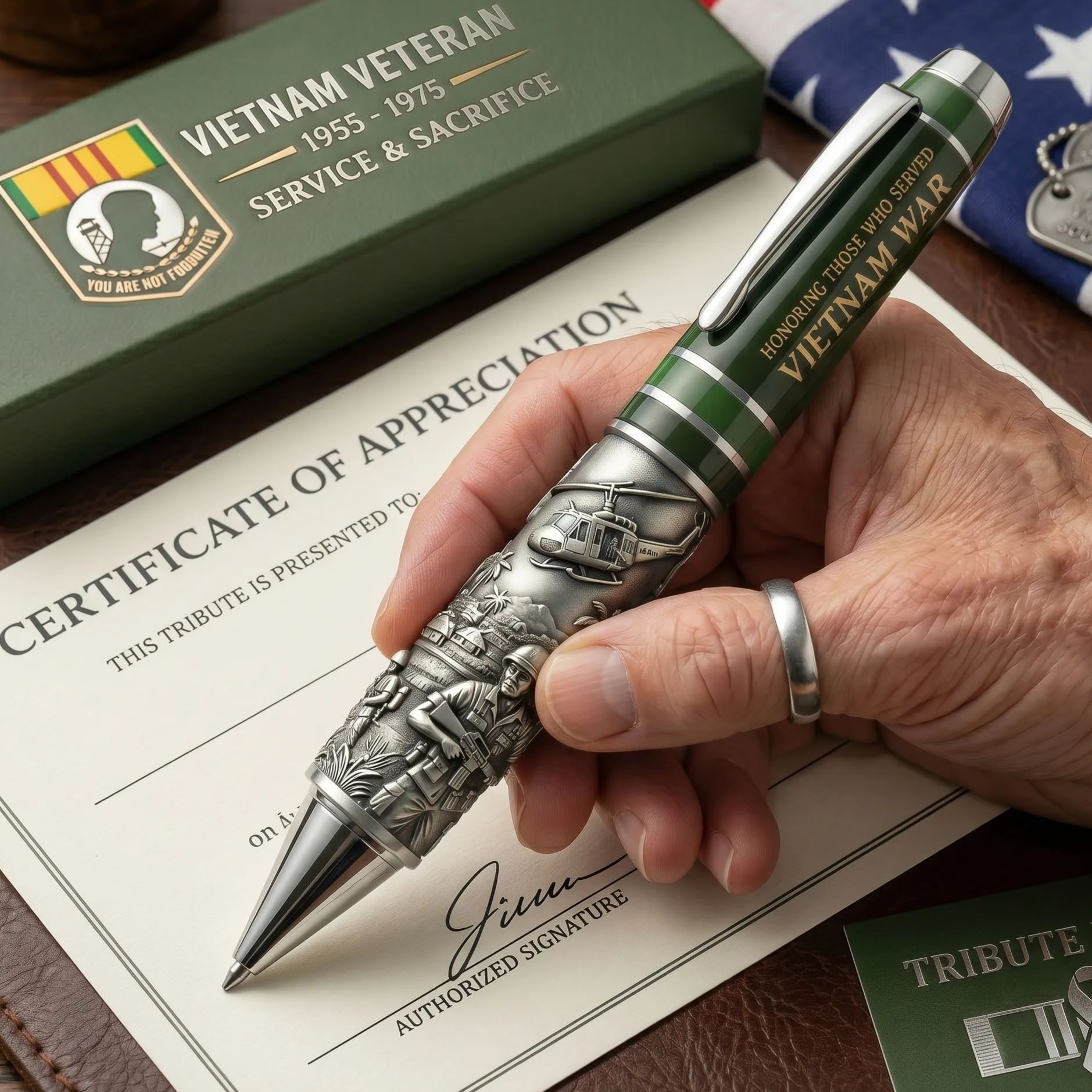 🏆Last Day Promo: 49% OFF -🇺🇸✍️ Vietnam Veteran Tribute Pen Set