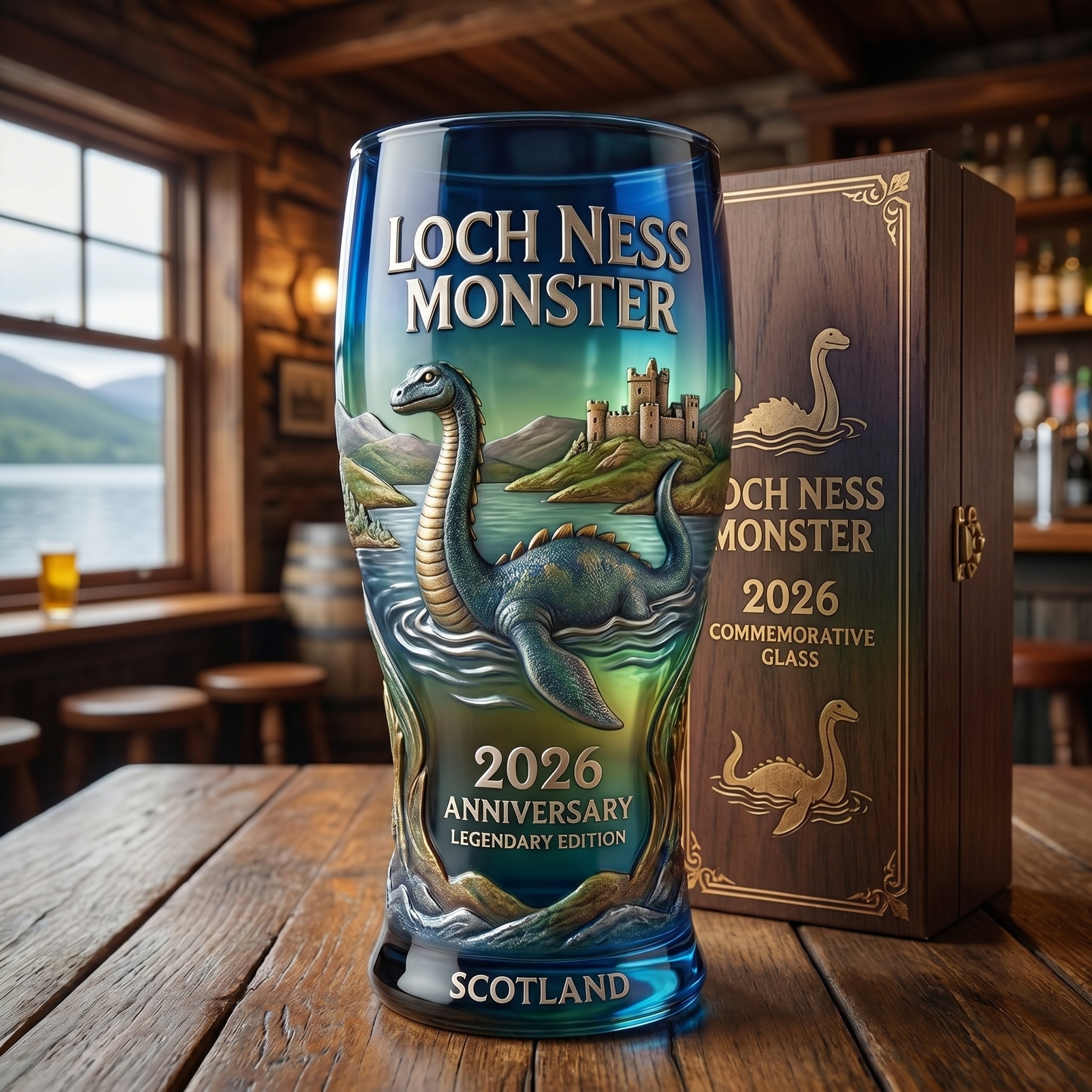 🌊🐉 From Myth to Masterpiece – Loch Ness Monster 2026 Collector’s Pint Glass 🏴✨