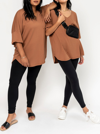 2024 NEW Elegant Knit V-Neck Tee(Buy 2 Free Shipping)