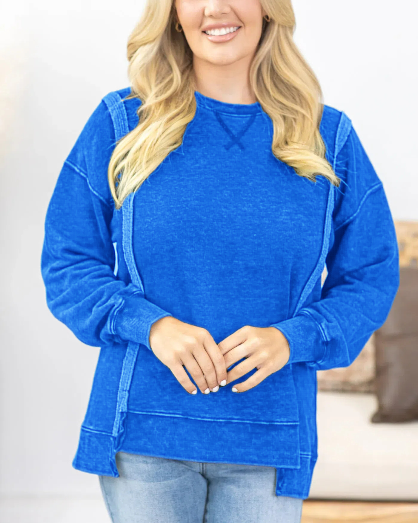Mineral Washed French Terry Sweatshirt (Buy 2 Free Shipping)