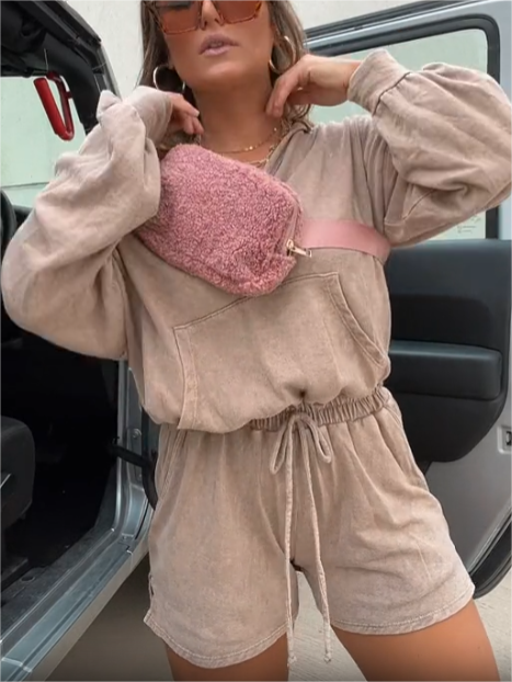 2024 Washed Hooded Romper (Buy 2 Free Shipping)-hivebabe.com