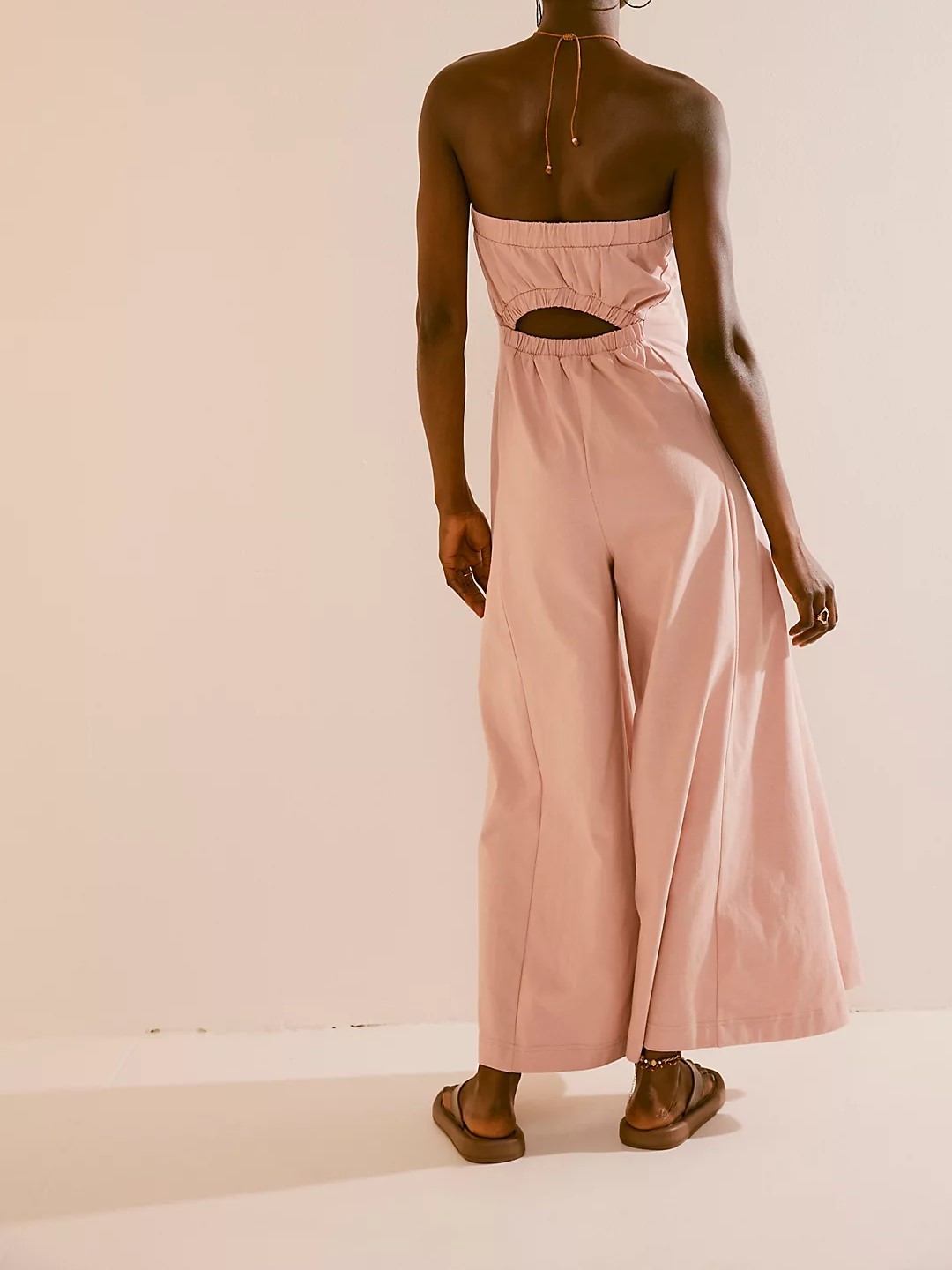 Tube Top High Waist Wide Leg Romper Jumpsuit