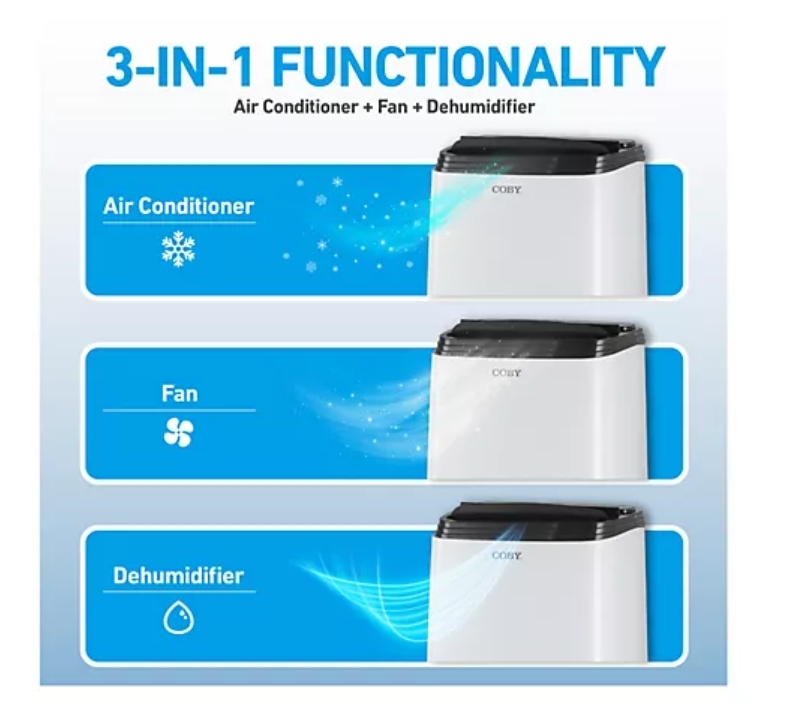 Weekend  Clearance !💝Buy 1 Get 1 Free✨Coby 12,000 BTU (8150 DOE) 3-in-1 Portable Air Conditioner