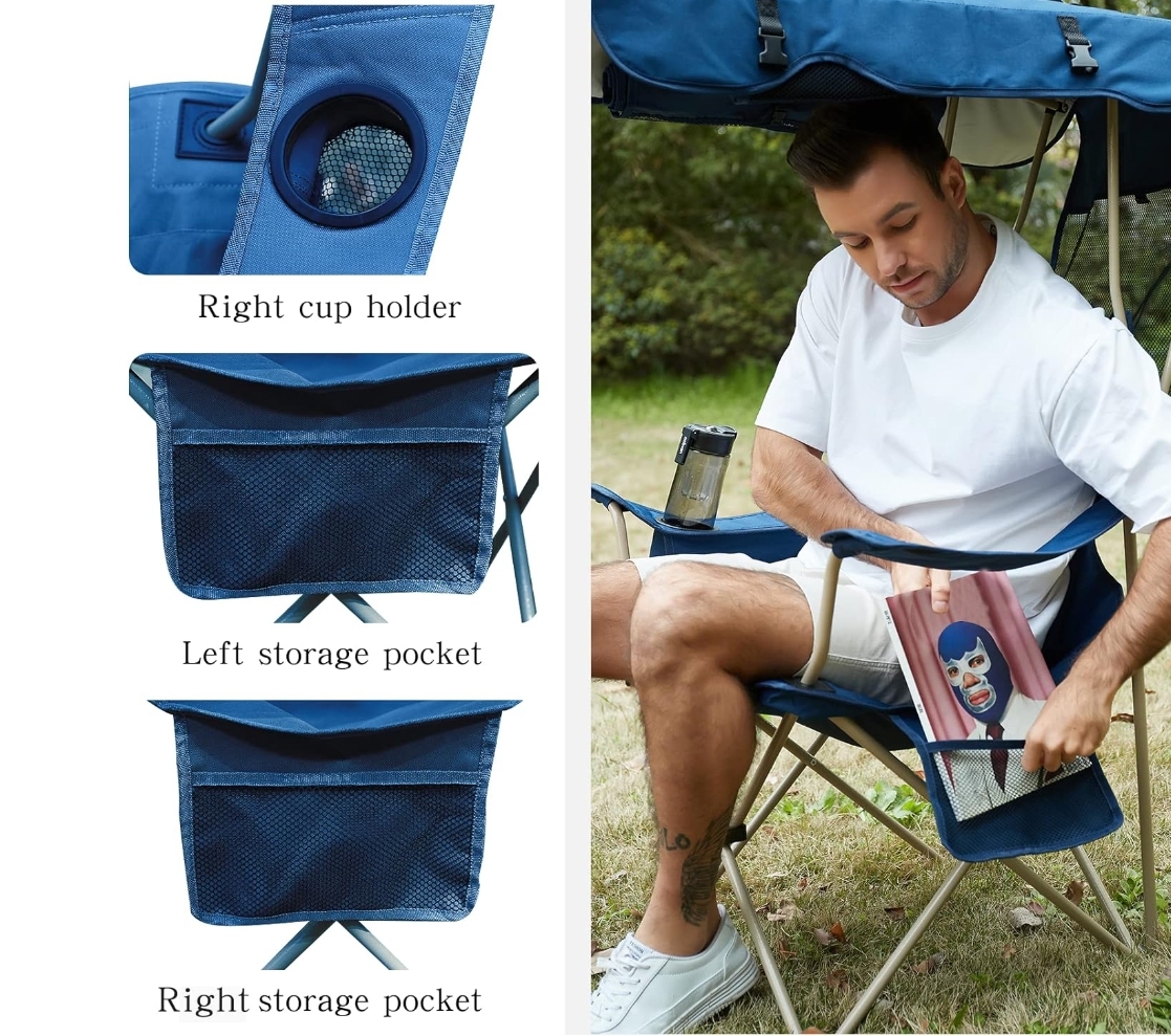 August Clearance!✨Buy 2 get 2 free💥Camping chair with sun canopy✅450 lb capacity