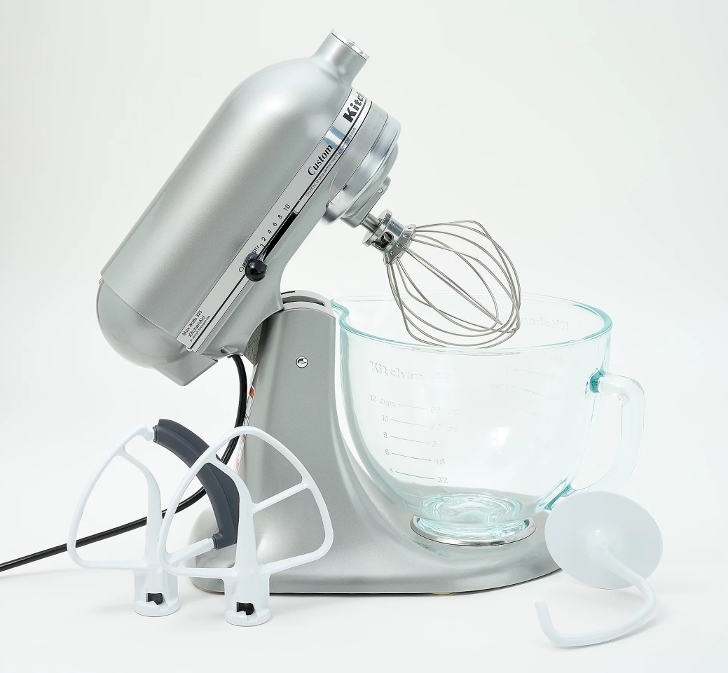 💝𝗧𝗼𝗱𝗮𝘆'𝘀 𝗦𝗽𝗲𝗰𝗶𝗮𝗹𝘀✨ Buy 1 Get 1 Free ✨KitchenAid 5-qt Tilt Head Glass Bowl Stand Mixer w/ Flex Edge