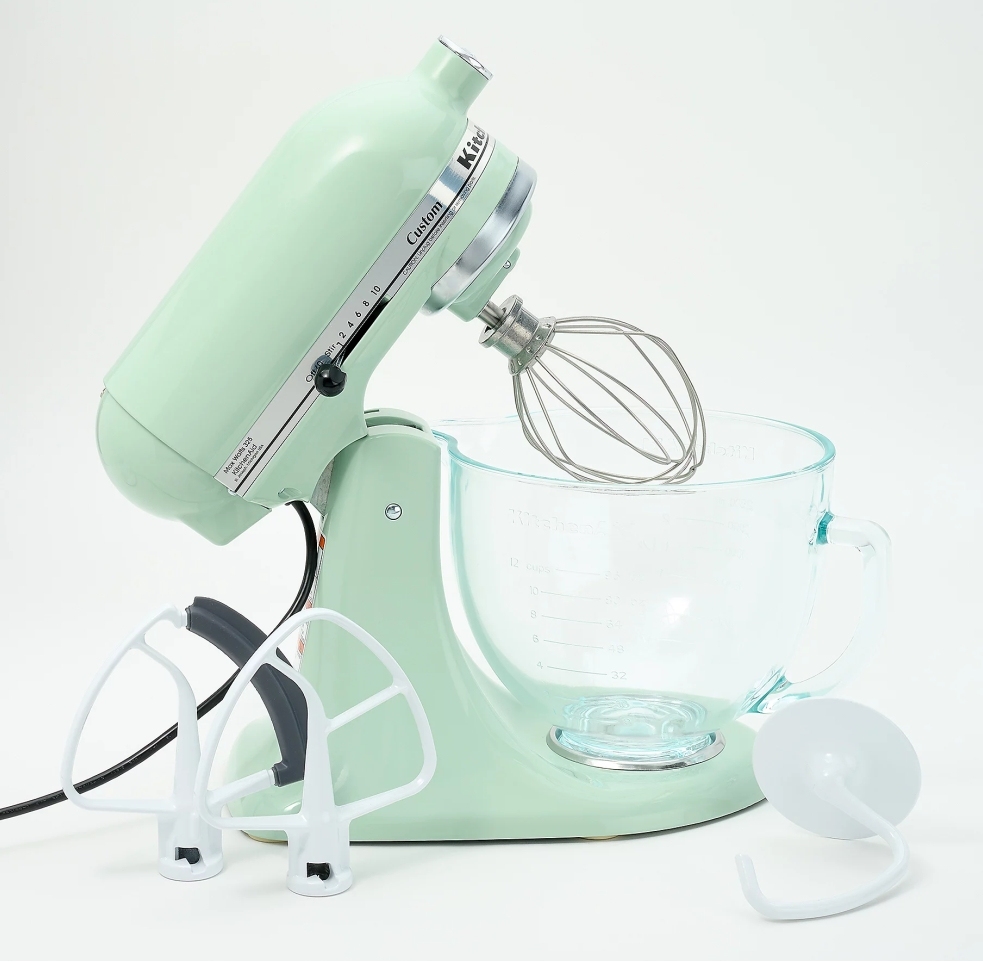 💝𝗧𝗼𝗱𝗮𝘆'𝘀 𝗦𝗽𝗲𝗰𝗶𝗮𝗹𝘀✨ Buy 1 Get 1 Free ✨KitchenAid 5-qt Tilt Head Glass Bowl Stand Mixer w/ Flex Edge