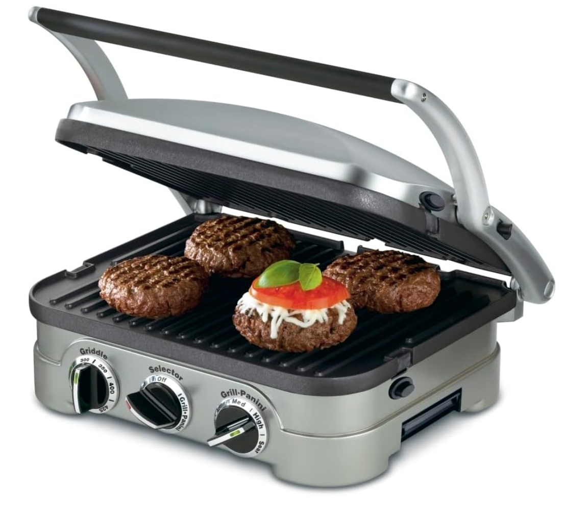 🎉Last day clearance sale💝✨ Buy 2 Get 2 Free ✨Cuisinart Panini Press, Stainless Steel Griddler, Sandwich Maker & More, 5-IN-1