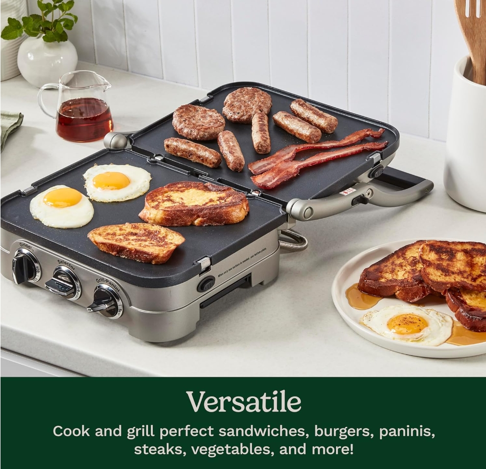 🎉Last day clearance sale💝✨ Buy 2 Get 2 Free ✨Cuisinart Panini Press, Stainless Steel Griddler, Sandwich Maker & More, 5-IN-1