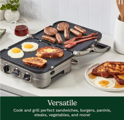 🎉Last day clearance sale💝✨ Buy 2 Get 2 Free ✨Cuisinart Panini Press, Stainless Steel Griddler, Sandwich Maker & More, 5-IN-1