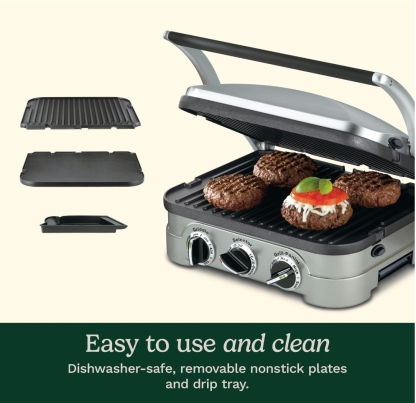 🎉Last day clearance sale💝✨ Buy 2 Get 2 Free ✨Cuisinart Panini Press, Stainless Steel Griddler, Sandwich Maker & More, 5-IN-1
