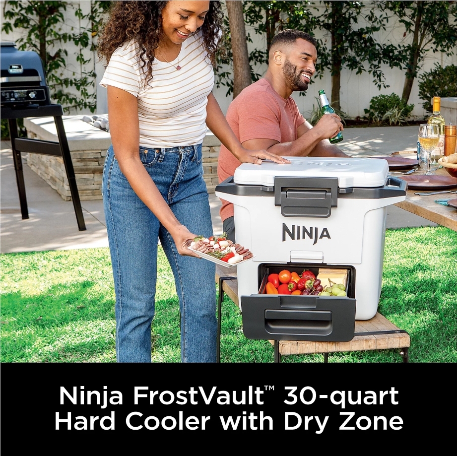 🎉Last day clearance sale💝✨ Buy 1 Get 1 Free ✨Ninja FrostVault 30Qt Hard Cooler w/ Dry Zone & Divider Insert