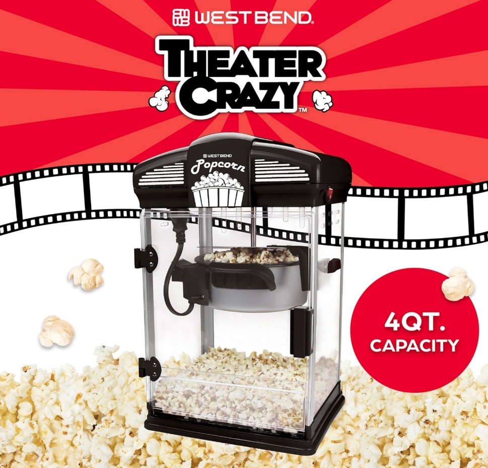 🎉𝗧𝗼𝗱𝗮𝘆'𝘀 𝗦𝗽𝗲𝗰𝗶𝗮𝗹𝘀💝✨Buy 2 get 30% off✨WestBend Theater Crazy 4-qt Popcorn Machine with Accessories