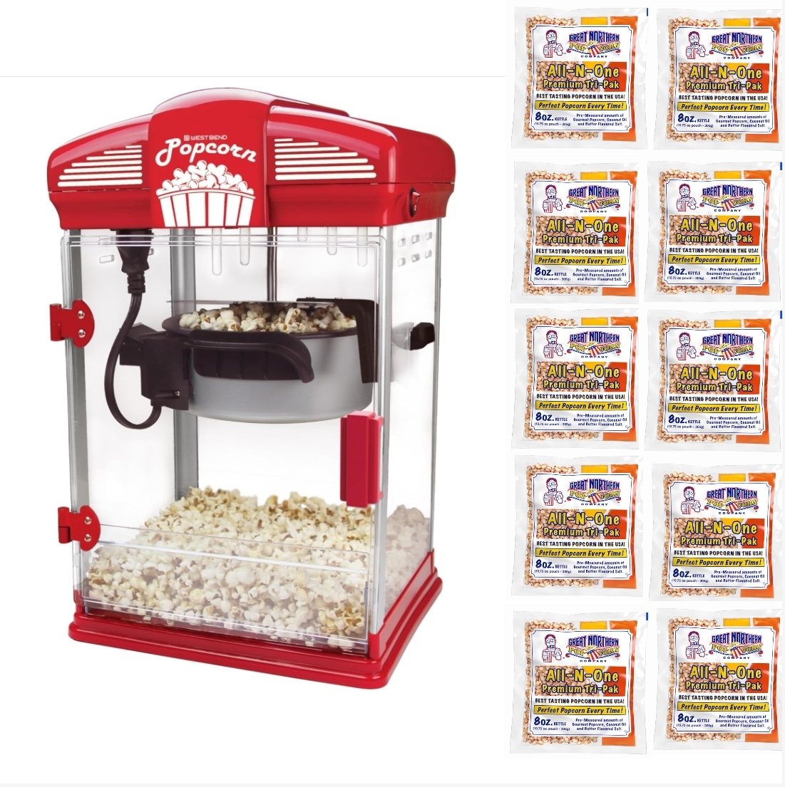 🎉𝗧𝗼𝗱𝗮𝘆'𝘀 𝗦𝗽𝗲𝗰𝗶𝗮𝗹𝘀💝✨Buy 2 get 30% off✨WestBend Theater Crazy 4-qt Popcorn Machine with Accessories