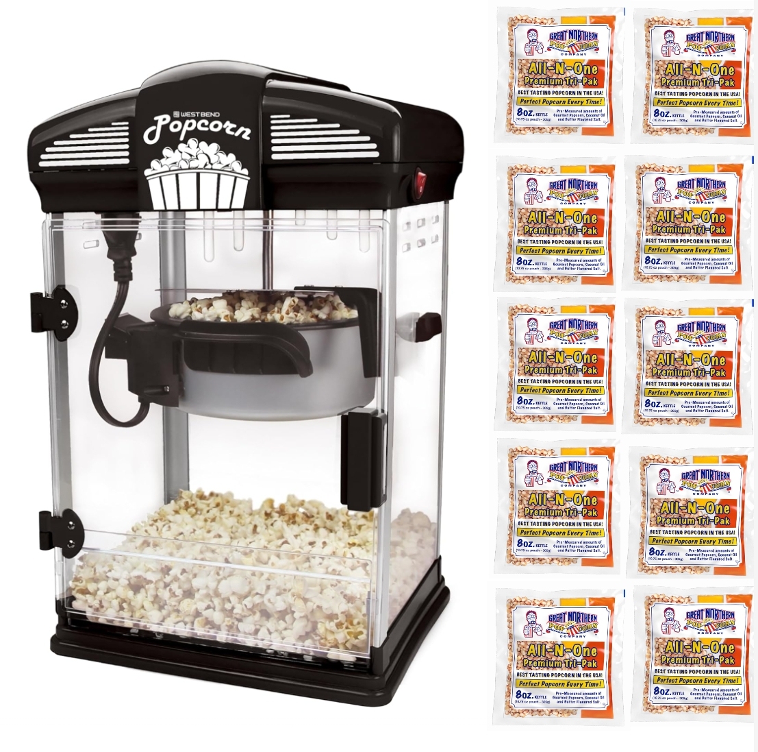 🎉𝗧𝗼𝗱𝗮𝘆'𝘀 𝗦𝗽𝗲𝗰𝗶𝗮𝗹𝘀💝✨Buy 2 get 30% off✨WestBend Theater Crazy 4-qt Popcorn Machine with Accessories