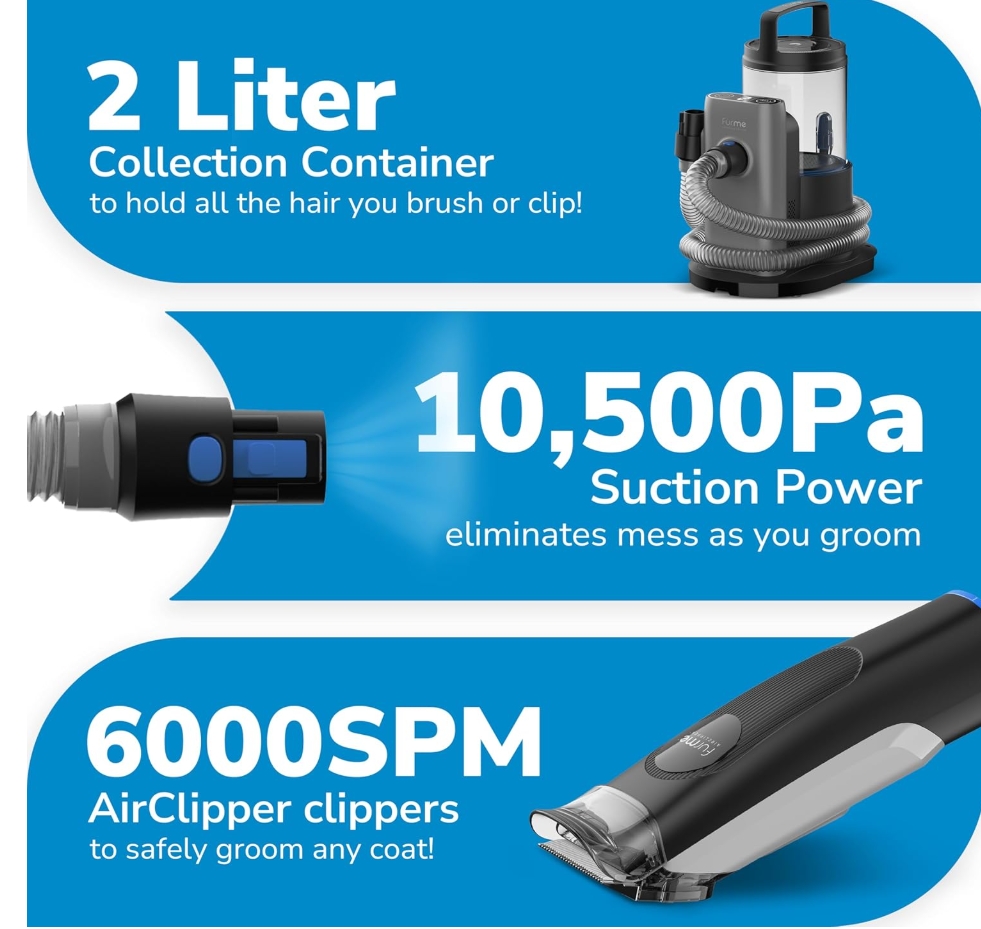 Mother's Day Special💝Buy 1 get 1 free💥furMe 5-in-1 2L Professional PLUS Pet Grooming Vacuum Set