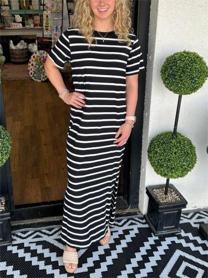 Women's Striped T-Shirt Dress