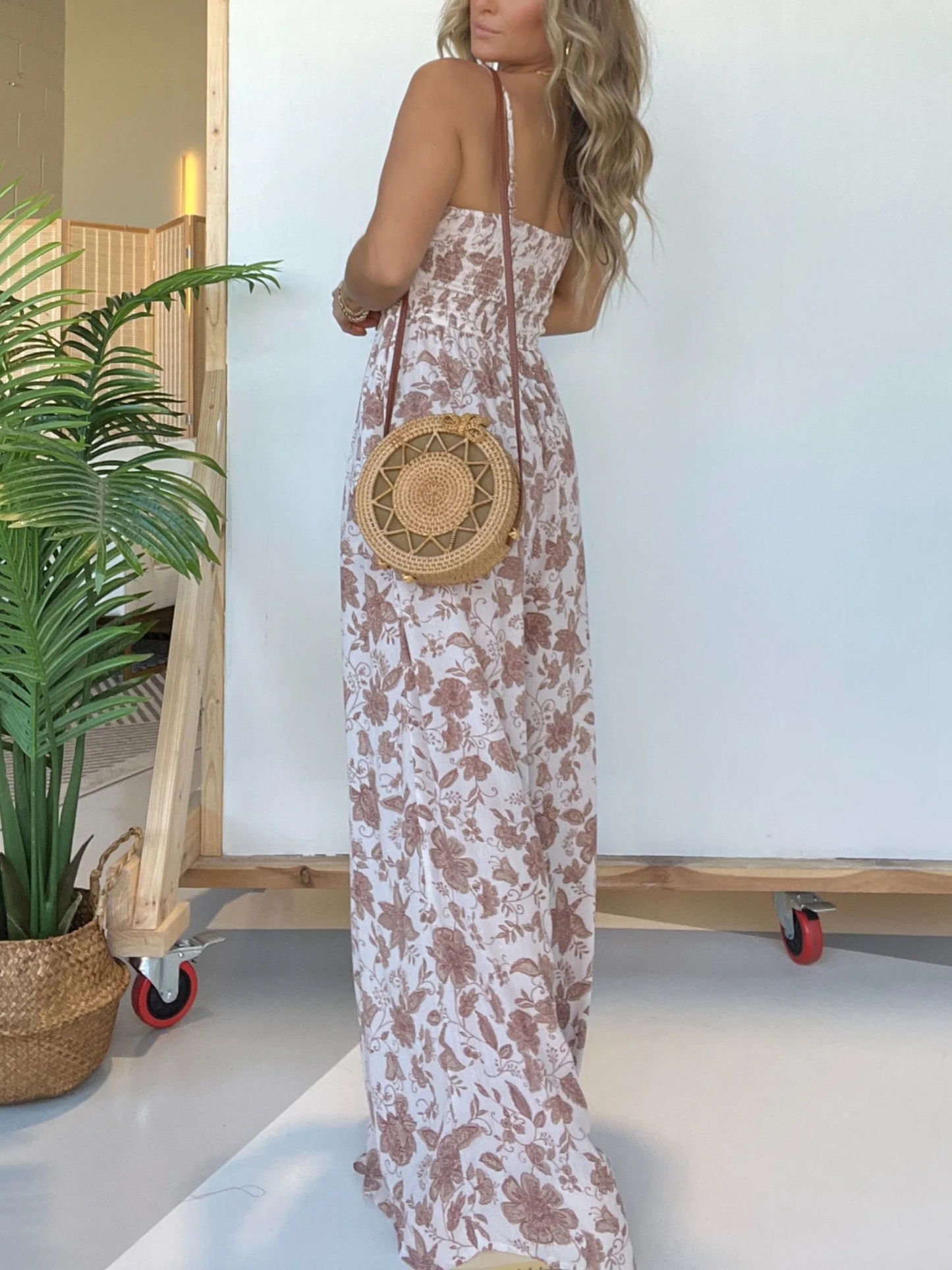 Floral Suspender Wide-leg Jumpsuit (Buy 2 Free Shipping)