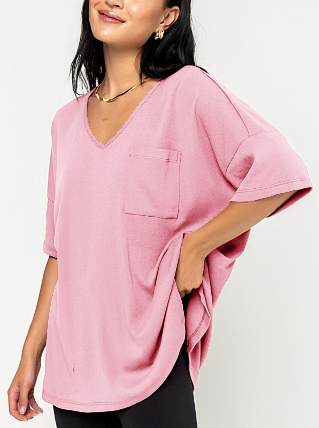 2024 NEW Elegant Knit V-Neck Tee(Buy 2 Free Shipping)