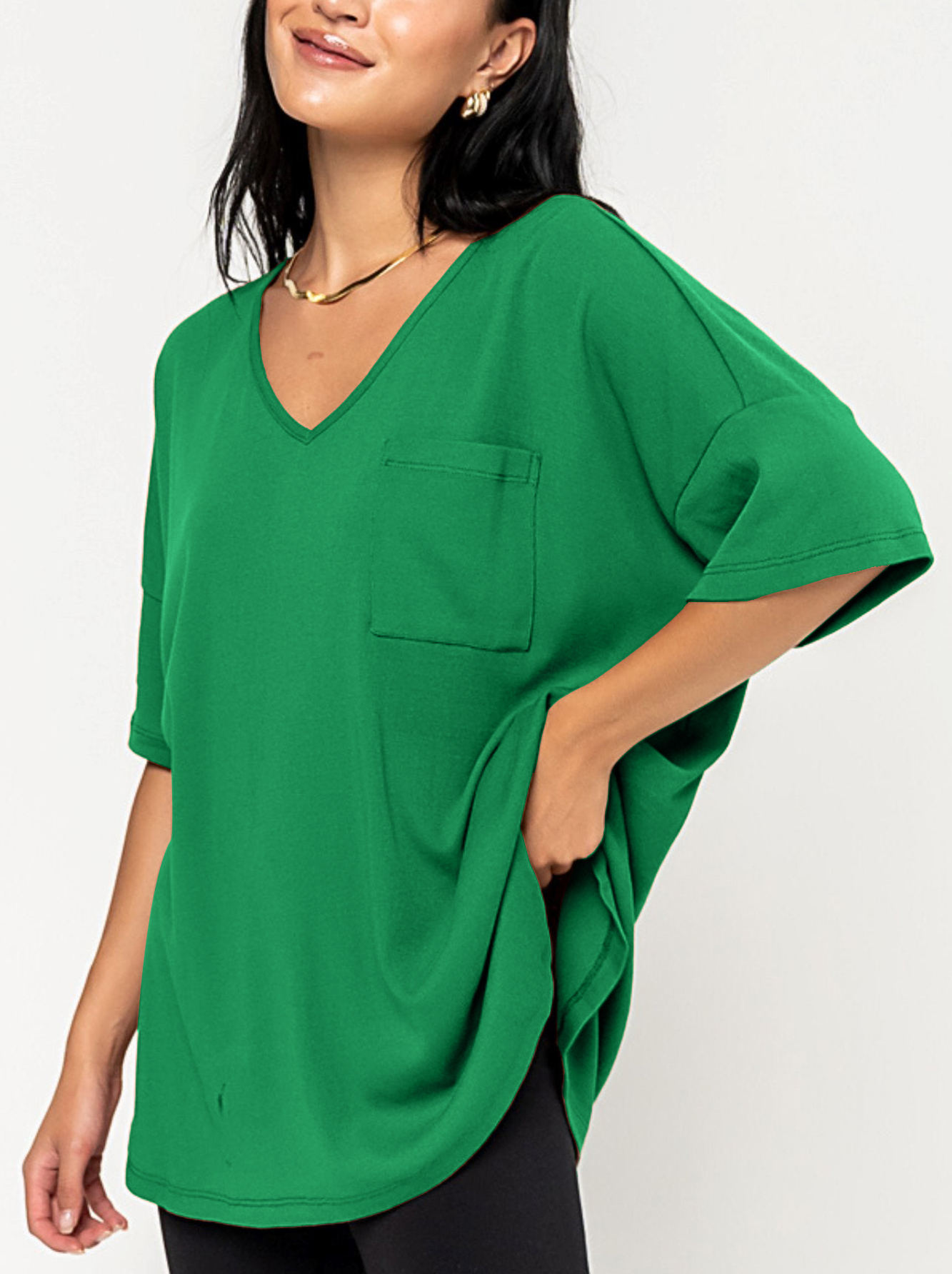 2024 NEW Elegant Knit V-Neck Tee(Buy 2 Free Shipping)