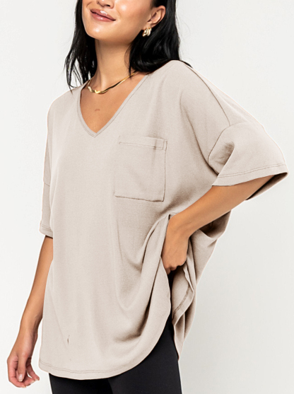 2024 NEW Elegant Knit V-Neck Tee(Buy 2 Free Shipping)