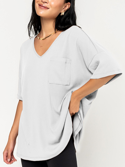2024 NEW Elegant Knit V-Neck Tee(Buy 2 Free Shipping)