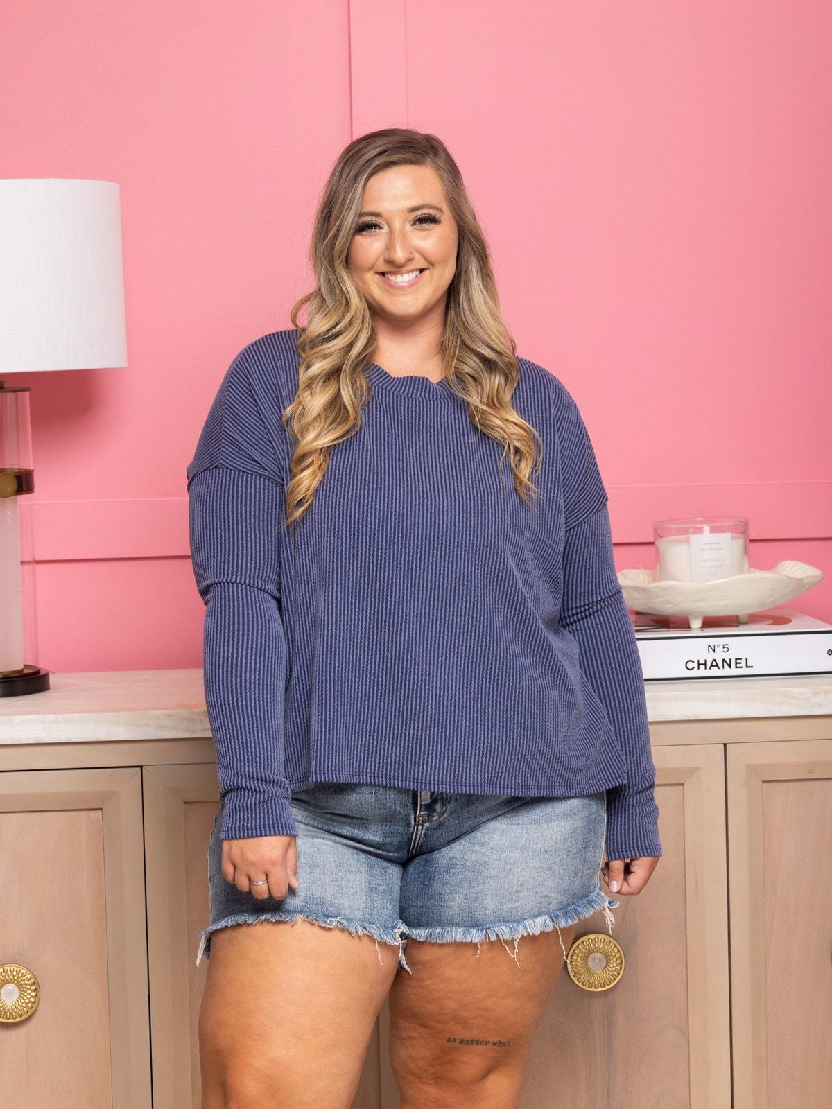 Women's Raised Rib Long Sleeve "Meet & Greet" Top(Buy 2 Free Shipping)