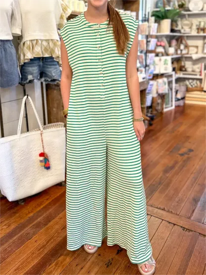 Women's Stripe Wide Leg Jumpsuit(Buy 2 Free Shipping)
