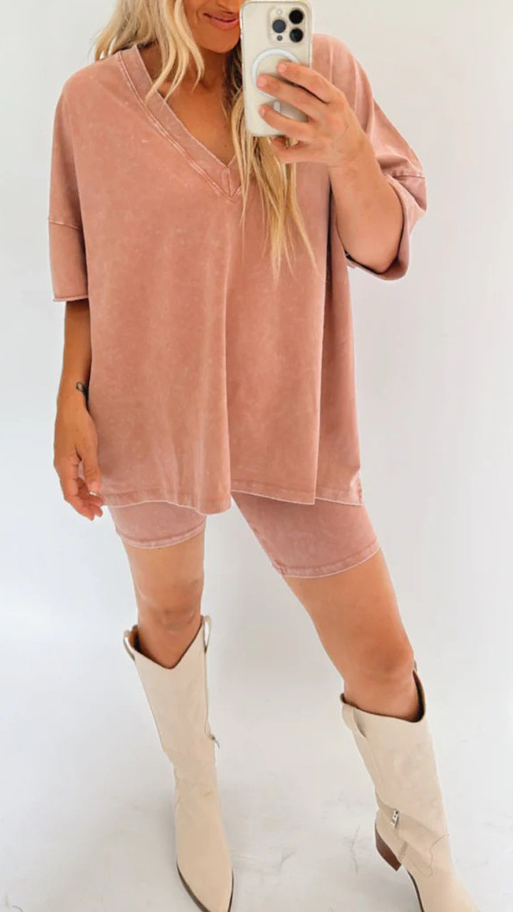 Women's Summer Washed Set (Buy 2 Free Shipping)-Pink Laura