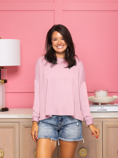 Women's Raised Rib Long Sleeve "Meet & Greet" Top(Buy 2 Free Shipping)