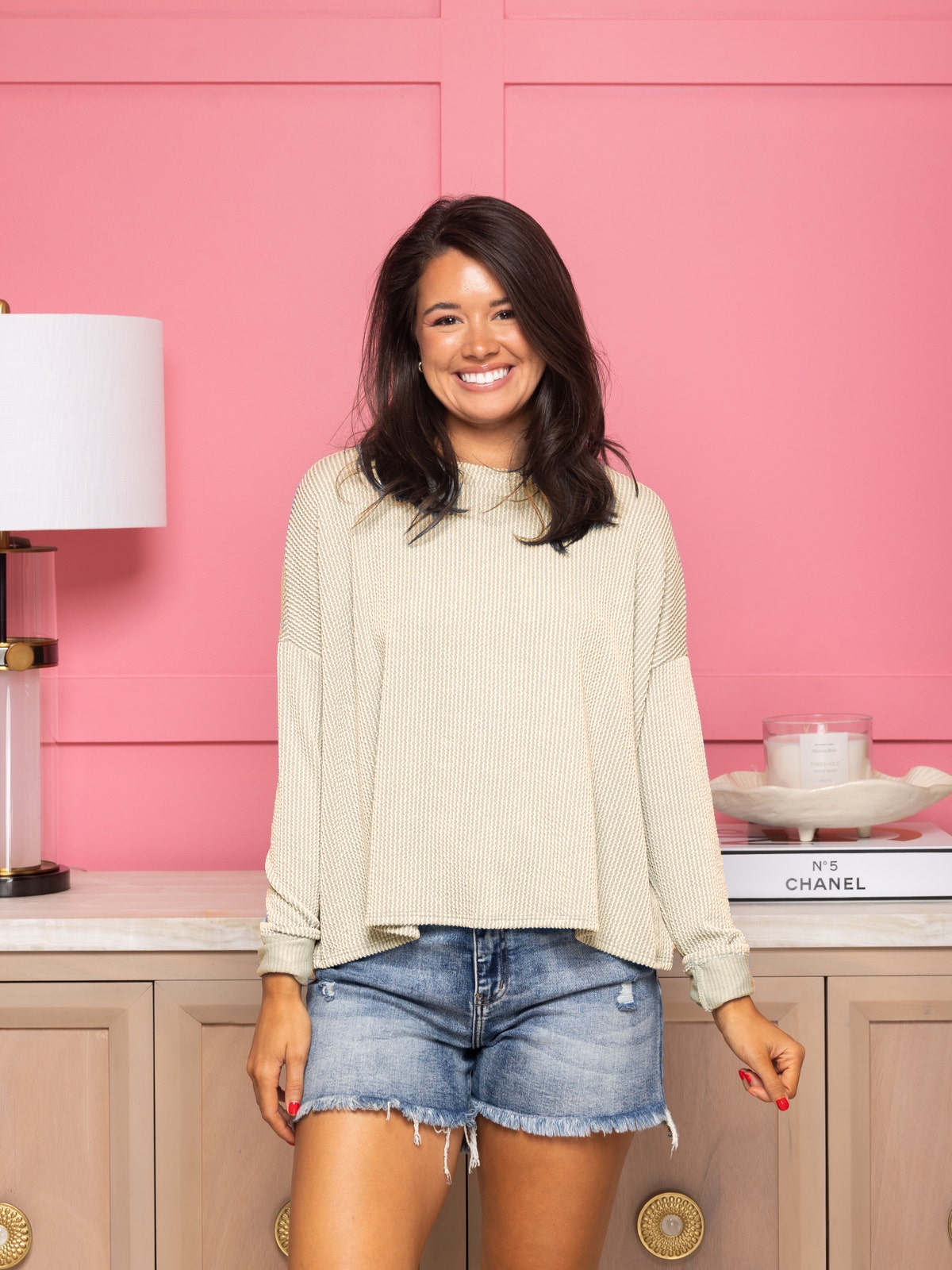 Women's Raised Rib Long Sleeve "Meet & Greet" Top(Buy 2 Free Shipping)
