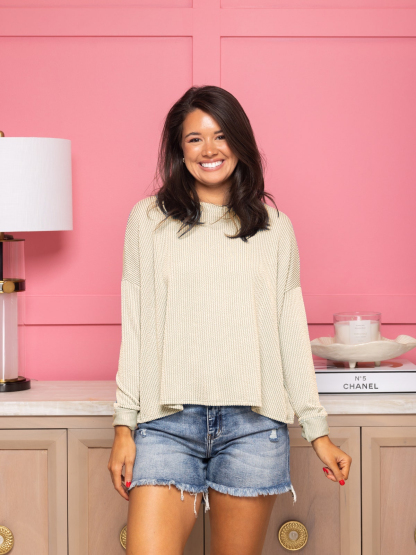 Women's Raised Rib Long Sleeve "Meet & Greet" Top(Buy 2 Free Shipping)