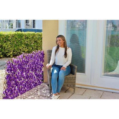 Improvements Floral Bloom Expandable Fence（Closed 50"H x 12"L; Fully expanded 24"H x 120"L）