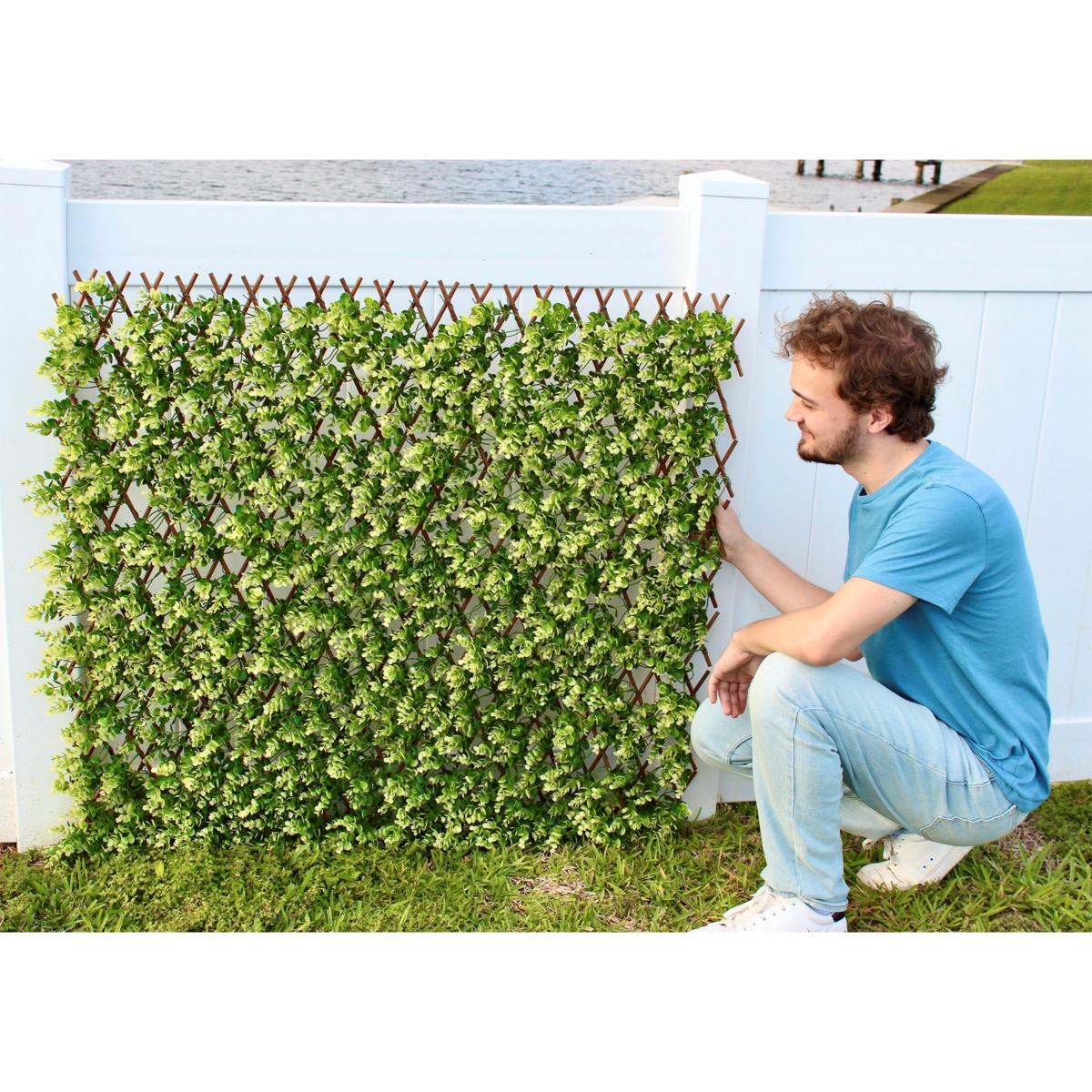 Improvements Floral Bloom Expandable Fence（Closed 50"H x 12"L; Fully expanded 24"H x 120"L）