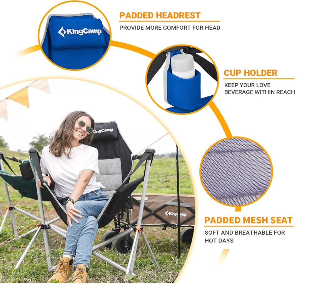 💝Last Day For Clearance , Buy 2 Get 2 Free💥KingCamp Hammock Camping Chair, 450-lb Weight Capacity