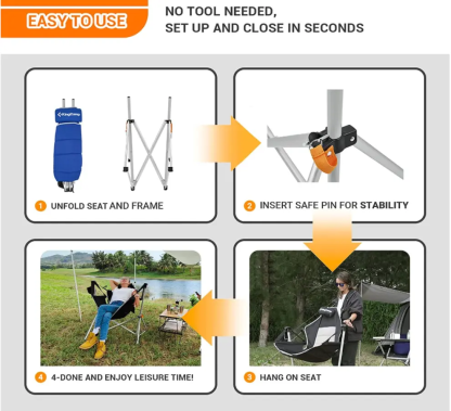 💝Last Day For Clearance , Buy 2 Get 2 Free💥KingCamp Hammock Camping Chair, 450-lb Weight Capacity