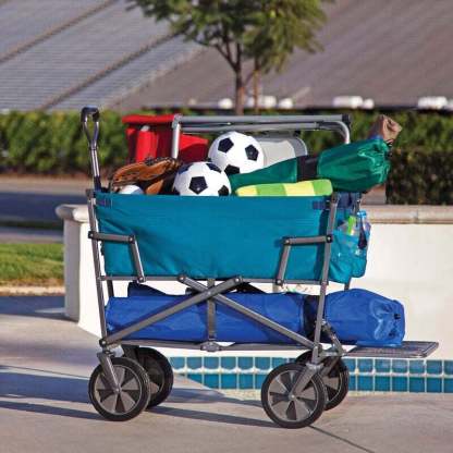 💝 Last Day For Clearance ,Buy 2 Get 2 Free💥 Mac Sports Double Decker Foldable Wagon with Shelf